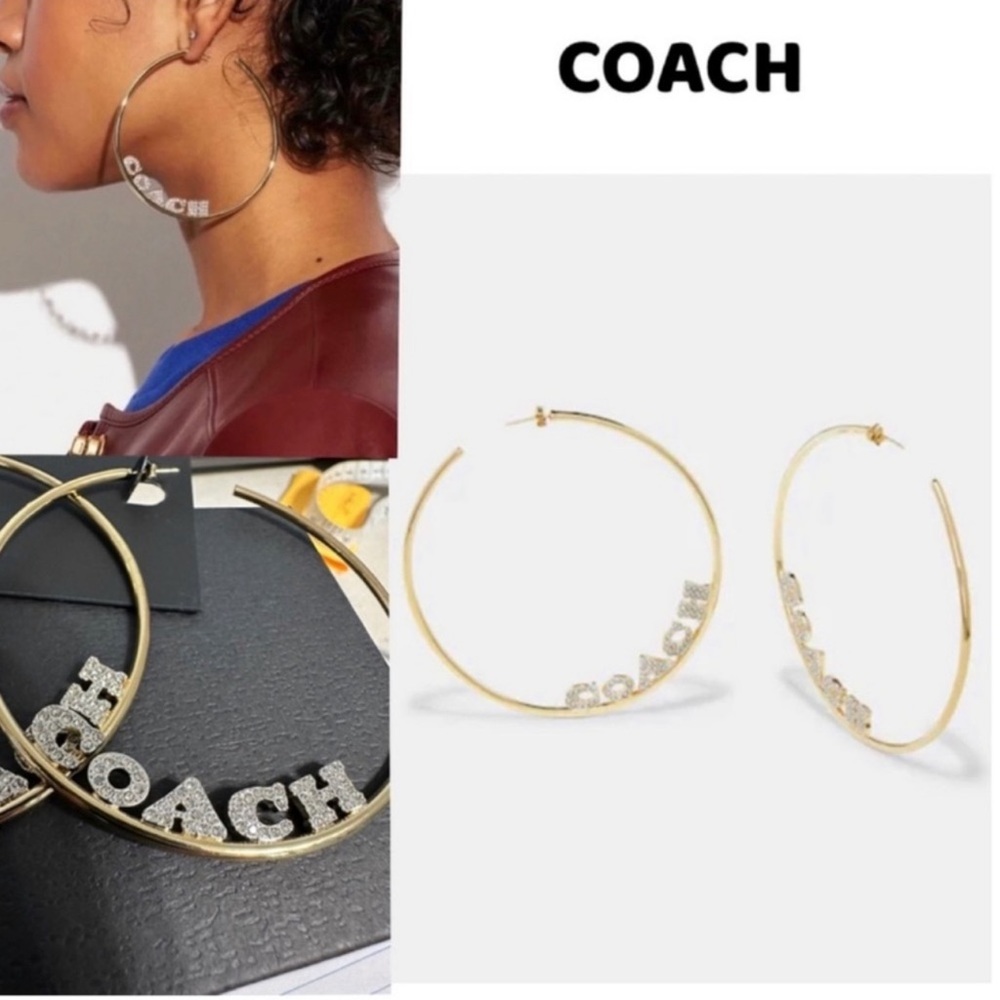NWT  HOST PICK AUTHENTIC GOLD COACH HOOP EARINGS